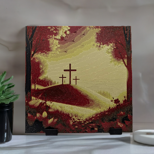 AI generated image of 3 crosses in autumn