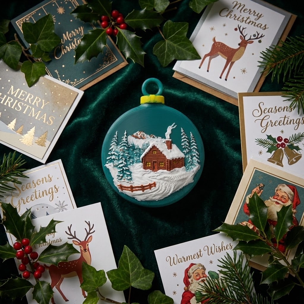 Winter cabin ornament