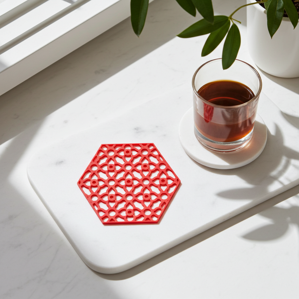 Flower pattern coaster