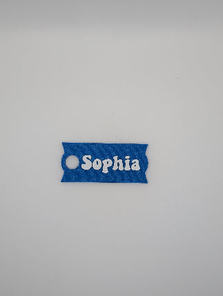 blue customizable small name plate