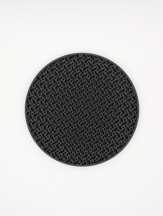 3d printed black gyroid infill coaster