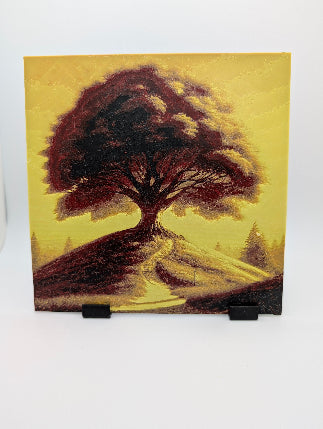 hueforge image of maple tree in autumn