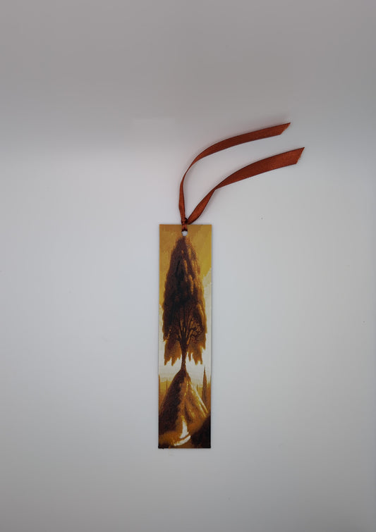 maple tree in autumn bookmark with ribbon