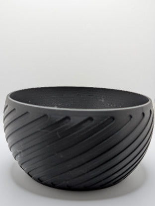 black 3d printed patterned snack bowl