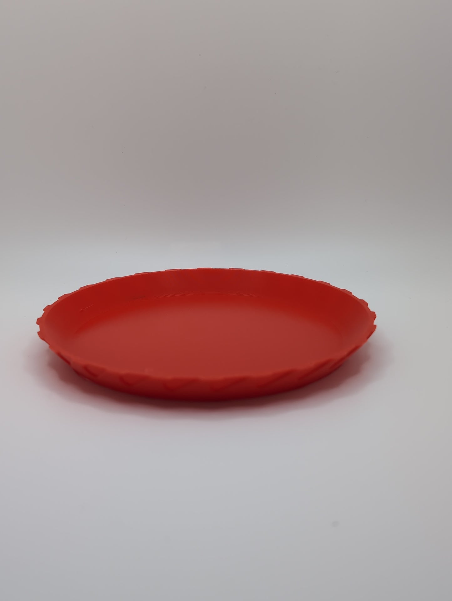 red patterned plate