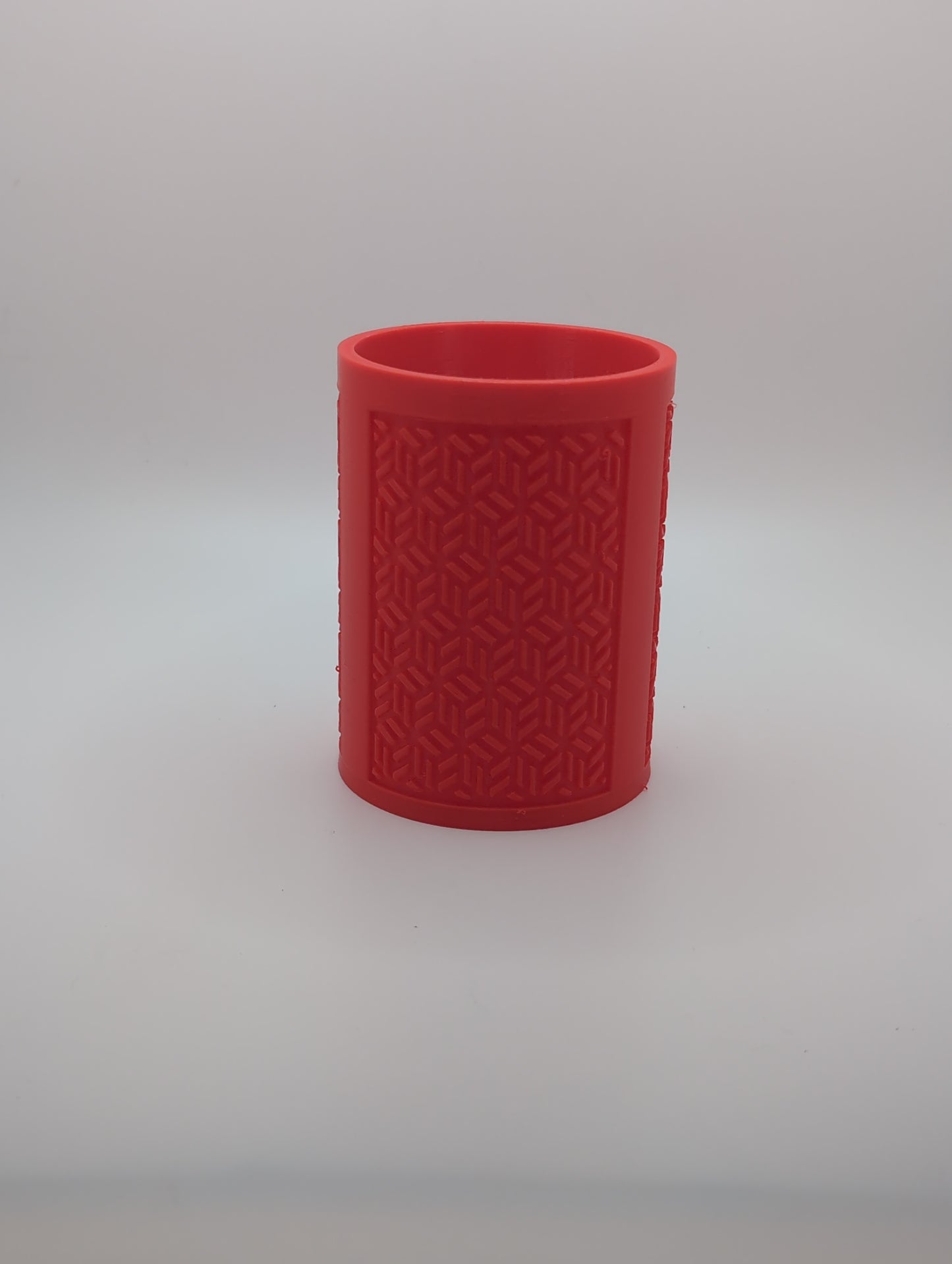 red chinese cube pattern planter