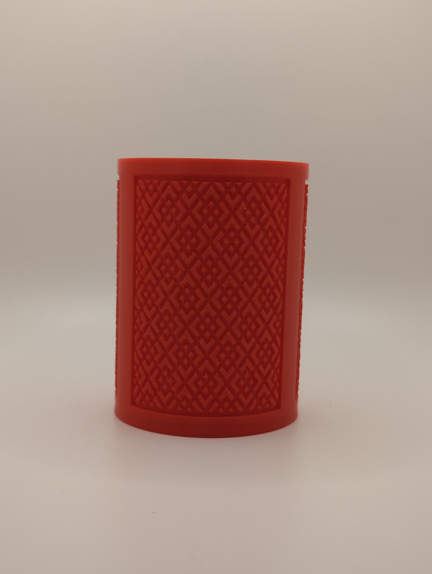 red chinese square pattern planter