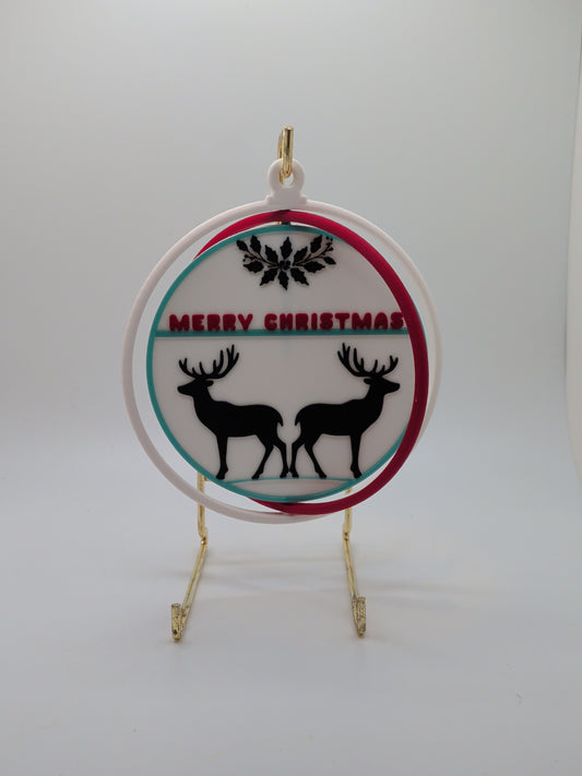 Merry Christmas with deer ornament