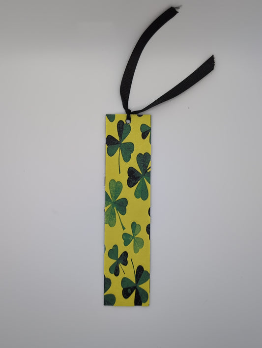 shamrock bookmark with ribbon