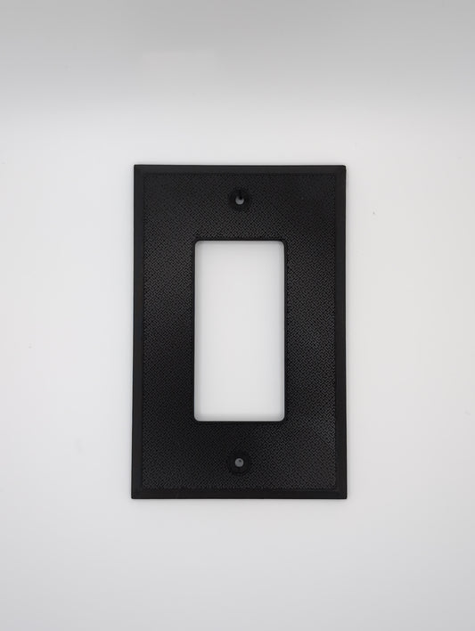 black single light switch cover with maze pattern