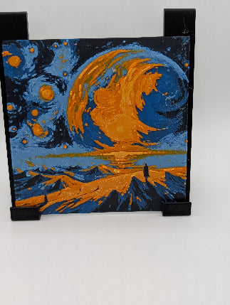 hueforge image of scifi planets and mountains