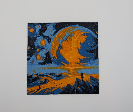 hueforge image of scifi planets and mountains