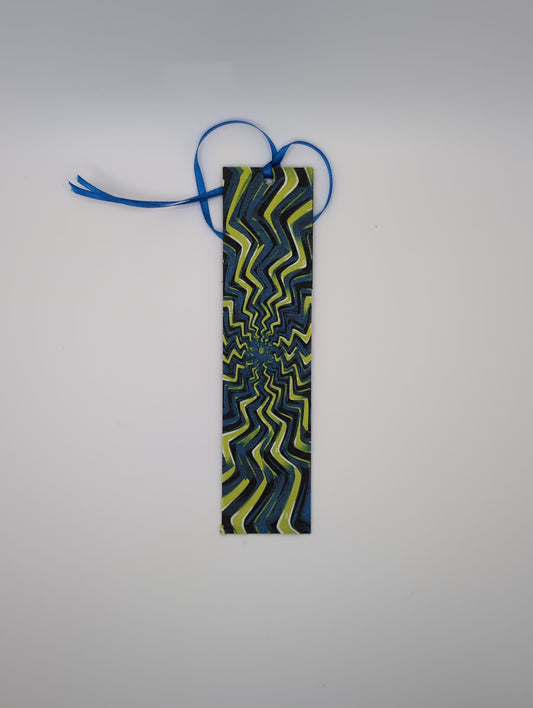 zig zag optical illusion bookmark with ribbon