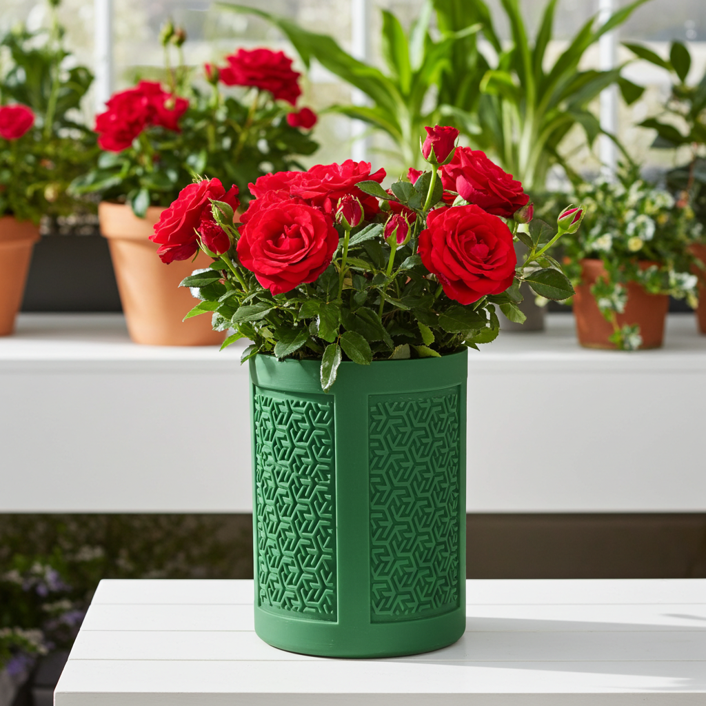 Art Deco maze pattern planter