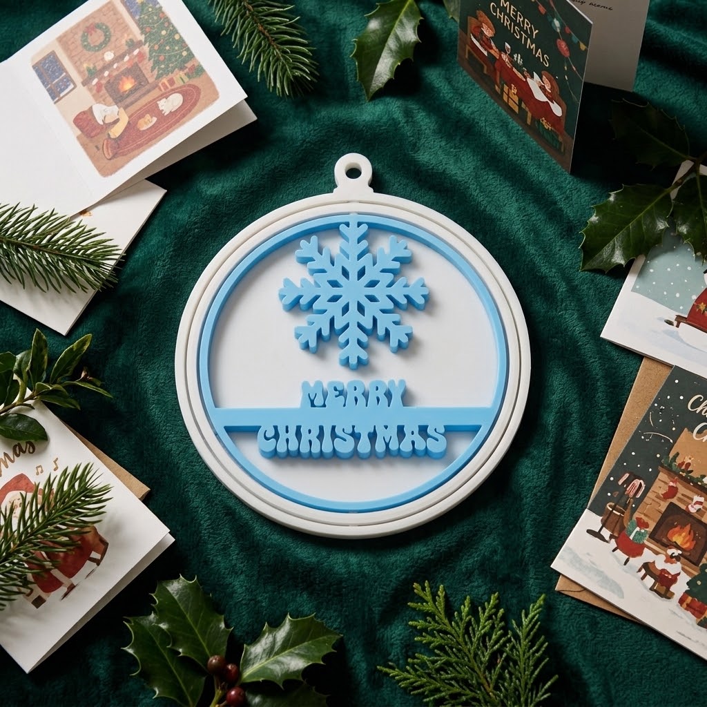 Merry Christmas snowflake ornament