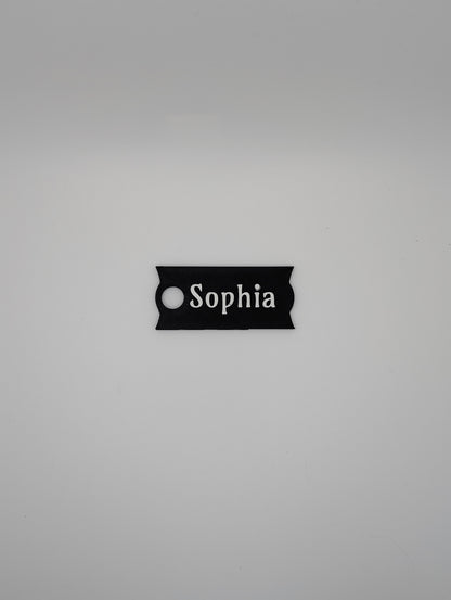 black customizable small name plate