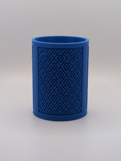 blue chinese square pattern planter
