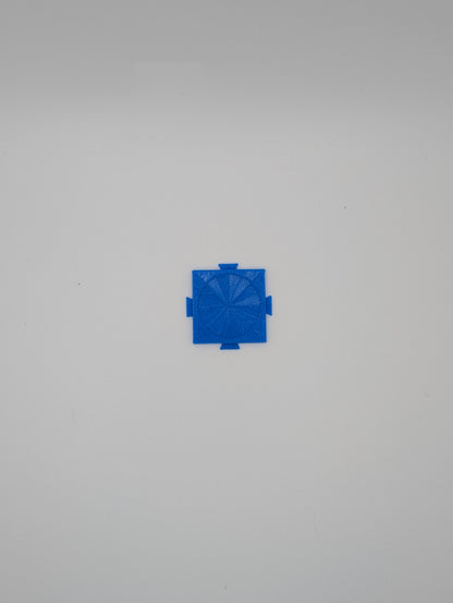 blue chess and checkers board piece