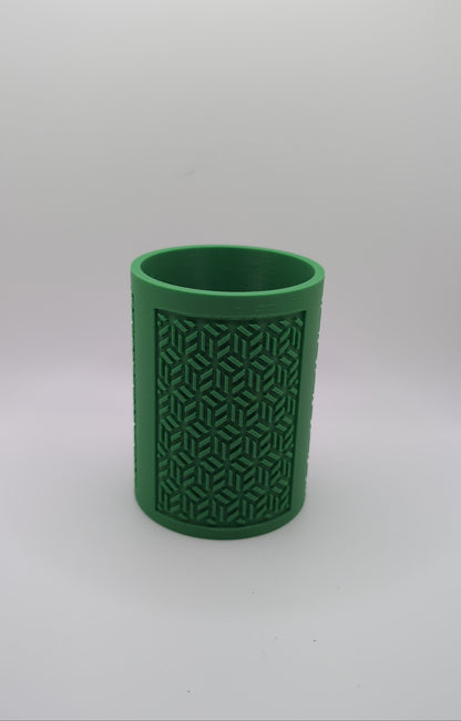 green chinese cube pattern planter