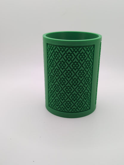 green chinese square pattern planter