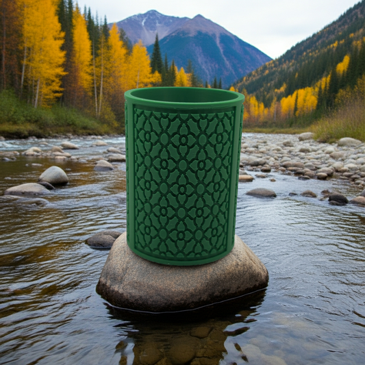 green flower pattern planter-ai generated