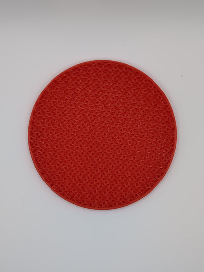 3d printed red gyroid infill coaster