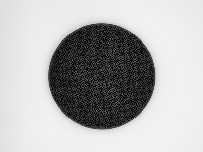 3d printed black hilbert curve infill coaster