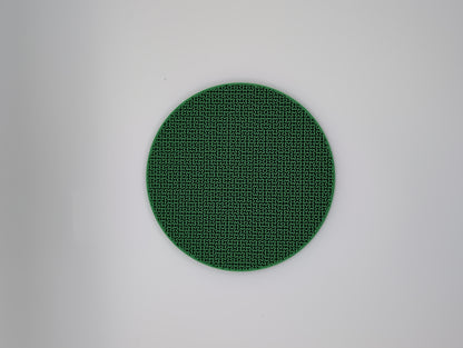 3d printed green hilbert curve infill coaster
