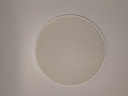 3d printed white hilbert curve infill coaster