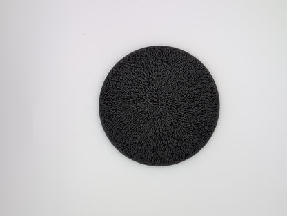 3d printed black lightning infill coaster