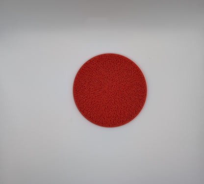 3d printed red lightning infill coaster