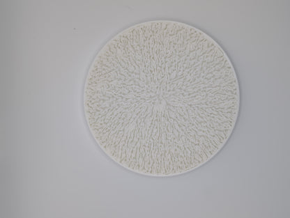 3d printed white lightning infill coaster