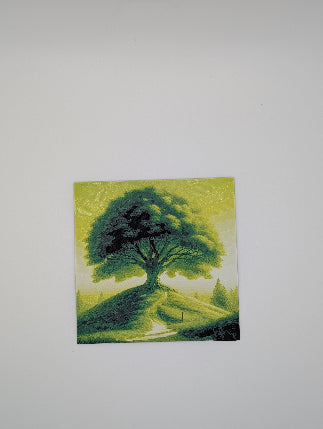 hueforge image of a maple tree in spring