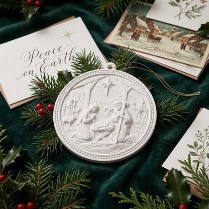 Flat nativity ornament
