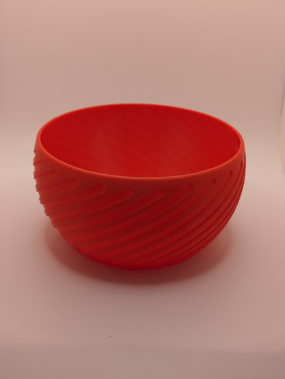 red patterned bowl