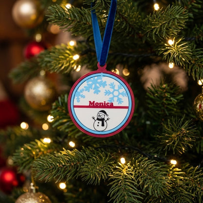 Personalized Snowflakes with snowman ornament