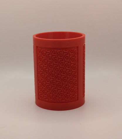 red chinese maze pattern planter