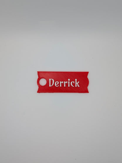 red customizable large name plate