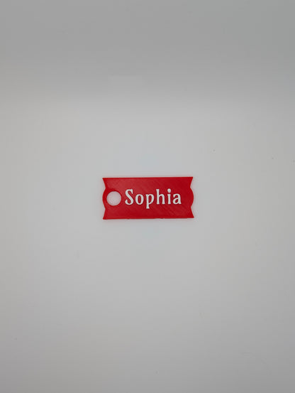 red customizable small name plate