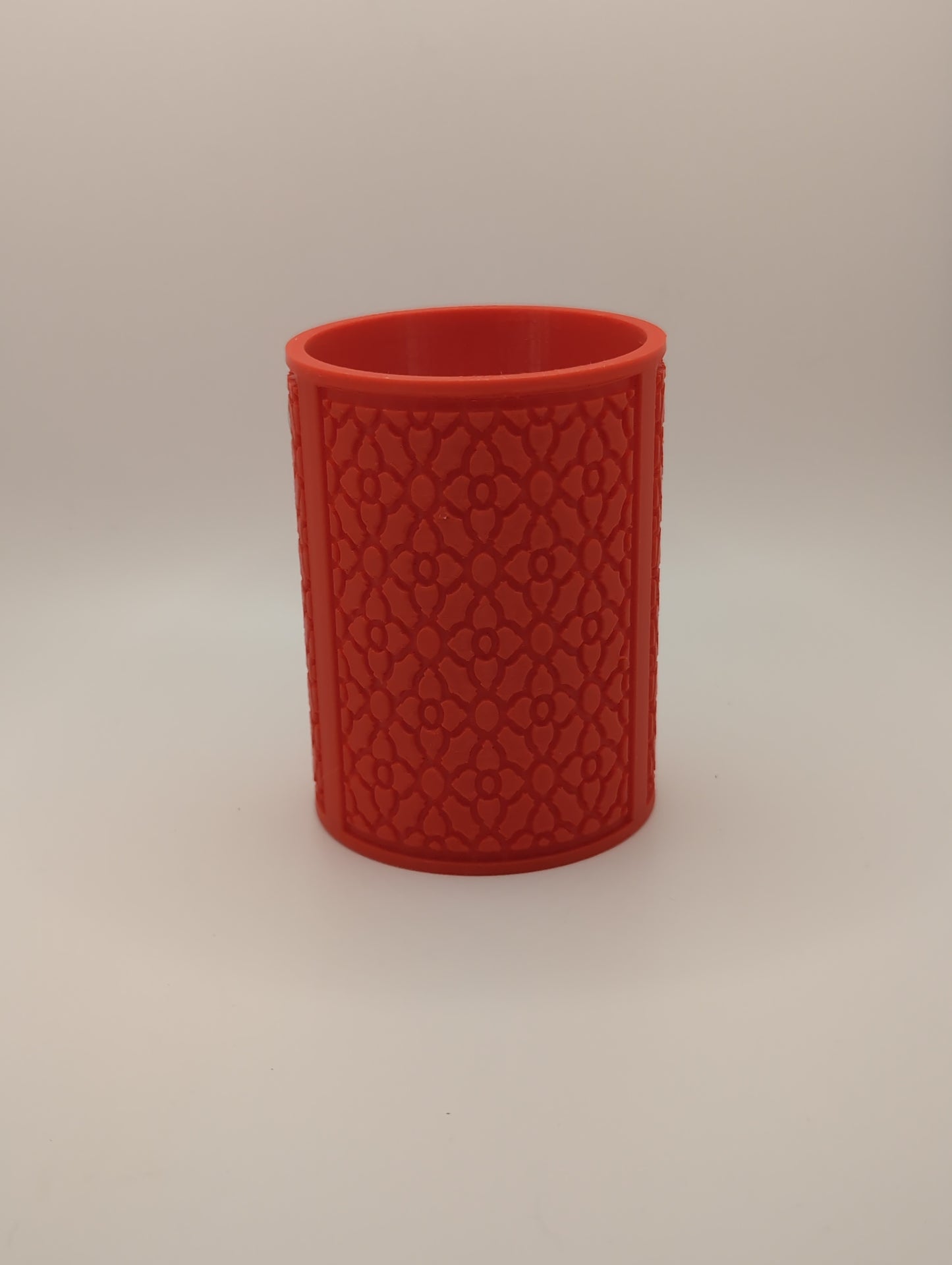 red flower pattern planter