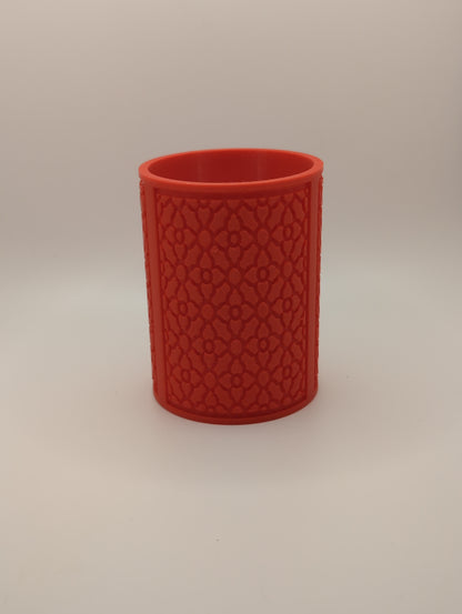 red flower pattern planter