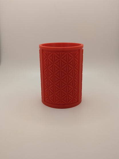 red oval flower pattern planter