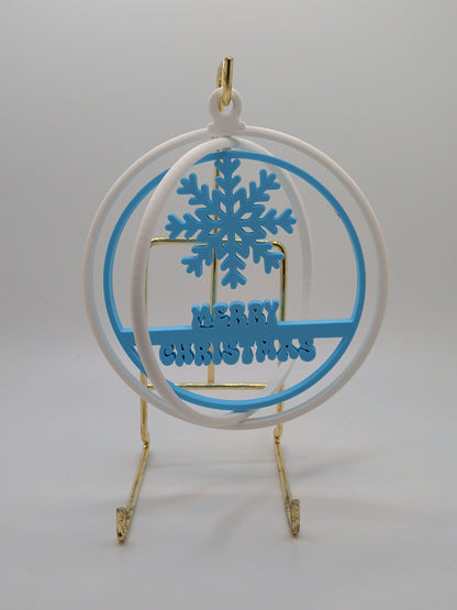Merry Christmas snowflake ornament