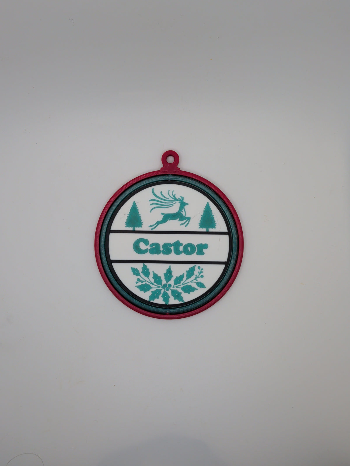 Personalized deer and trees ornament