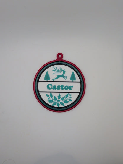 Personalized deer and trees ornament
