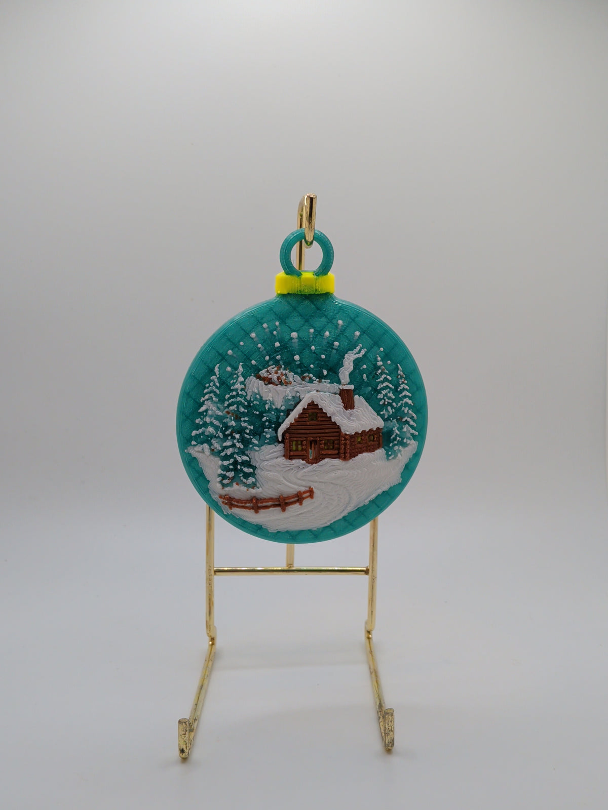 Winter cabin ornament
