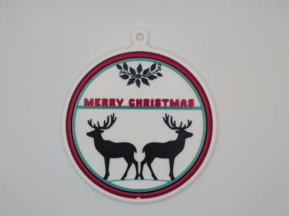 Merry Christmas with deer ornament