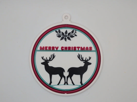 Merry Christmas with deer ornament