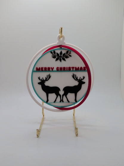 Merry Christmas with deer ornament