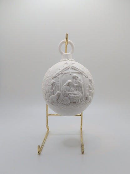 White christmas bauble with nativity